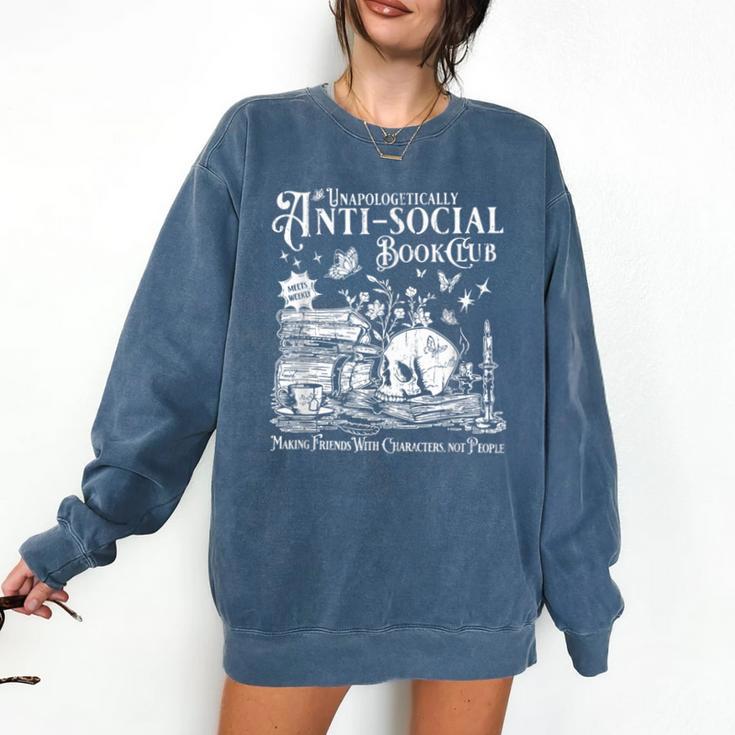 Unapologetically Anti Social Book Club Introvert Reader Comfort Colors Sweatshirt