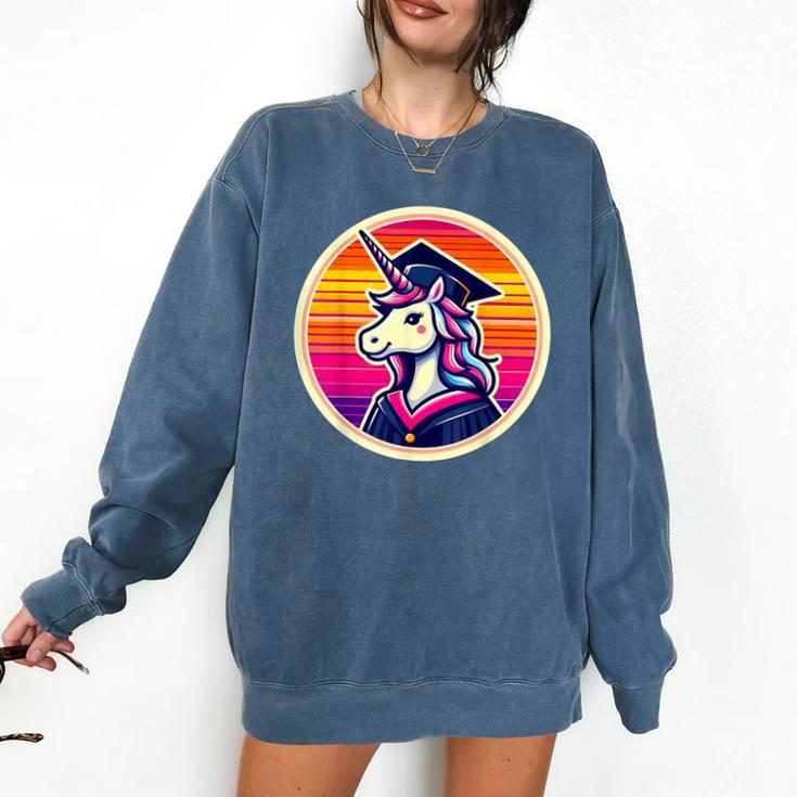 Unicorn University Graduation Graduating School Girl Cute Comfort Colors Sweatshirt