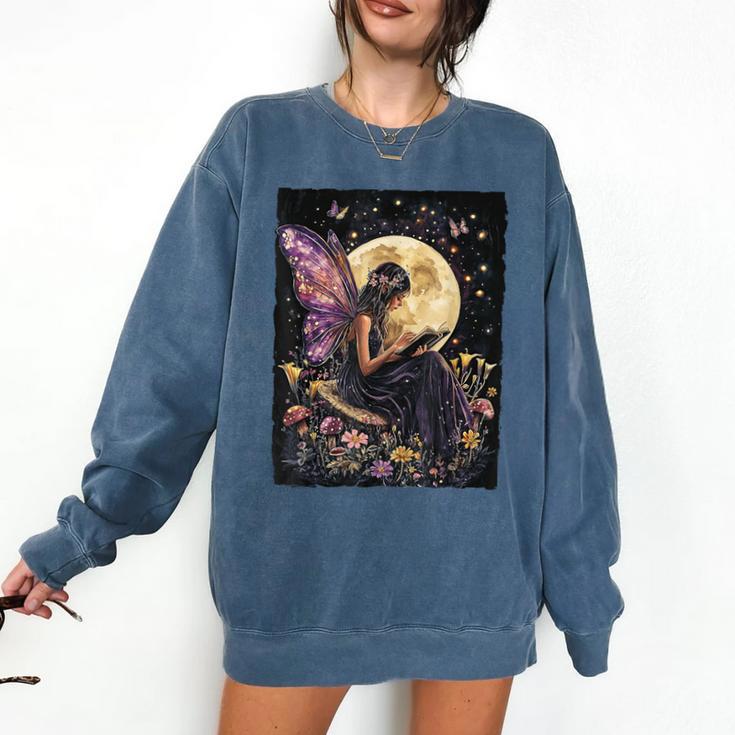 Whimsical Book Fairy Reading Bookish Fairycore Comfort Colors Sweatshirt