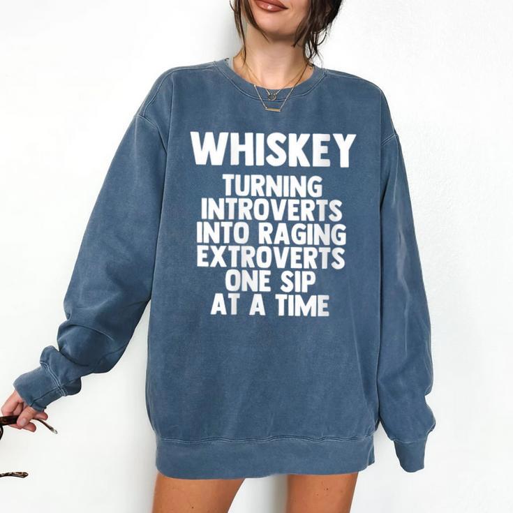 Whiskey Lovers Extrovert Quote Introvert Alcohol Drink Humor Comfort Colors Sweatshirt