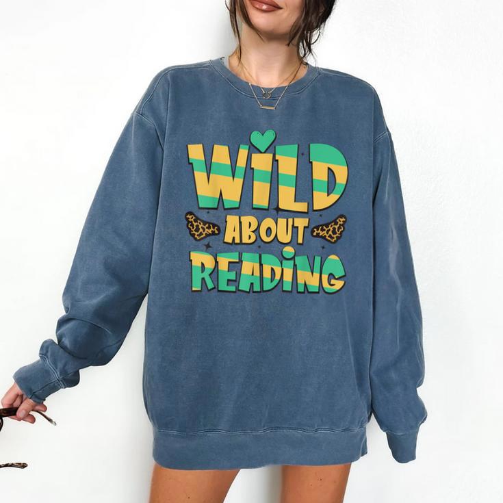 WILD ABOUT READING I Love Books Bookworm Library Day Comfort Colors Sweatshirt
