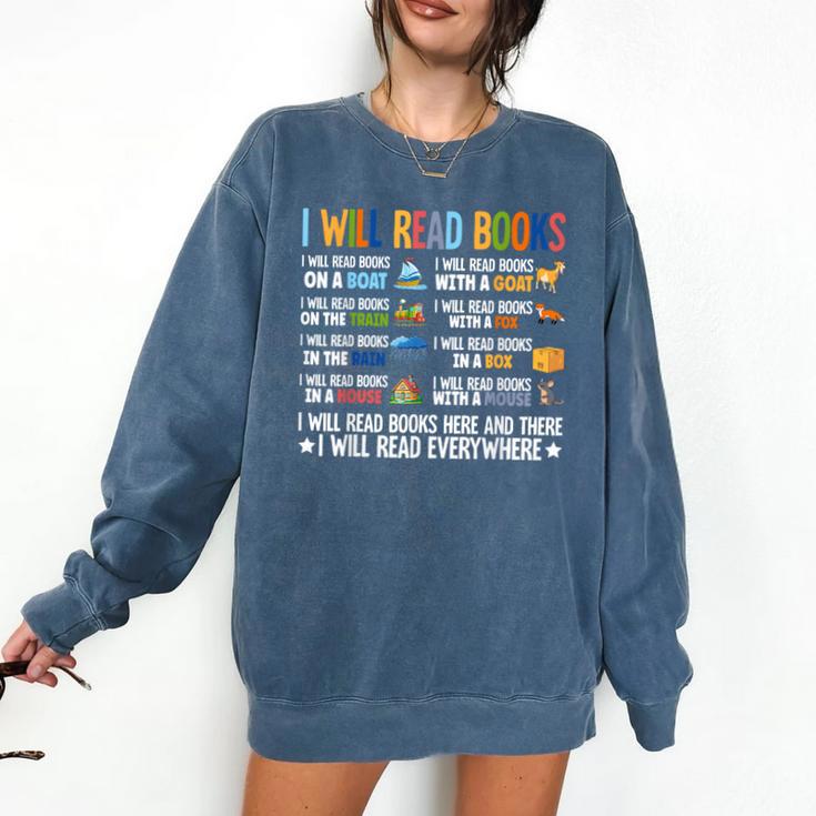 I Will Read Books On A Boat Fun Reading Lover Comfort Colors Sweatshirt
