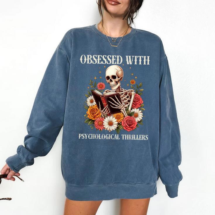 Women's Psychological Thriller Book Reader Lover Comfort Colors Sweatshirt