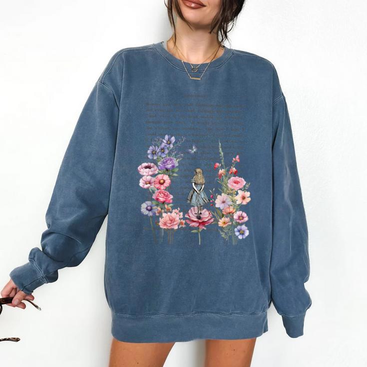 Wonderland Garden & Vintage Textbook Comfort Colors Sweatshirt