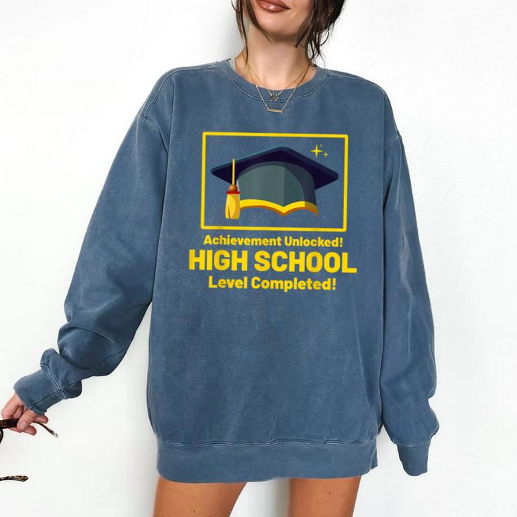 Achievement Unlocked High School Graduation Gamer Comfort Colors Sweatshirt