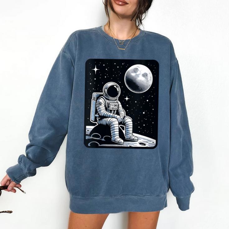 Aesthetic Spaceman Astronaut On The Moon Space Introvert Comfort Colors Sweatshirt