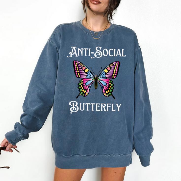 Antisocial Butterfly Aesthetic Introvert For Women Men Comfort Colors Sweatshirt