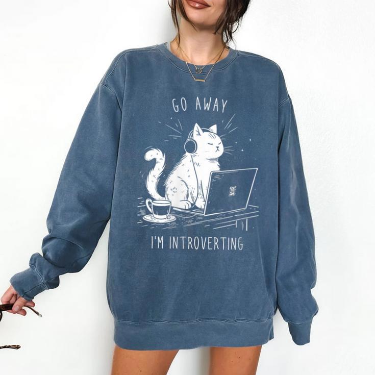 Antisocial Introvert Cat With Coffee On Computer Emo Goth Comfort Colors Sweatshirt Antisocial Introvert Cat With Coffee On Computer Emo Goth Comfort Colors Sweatshirt