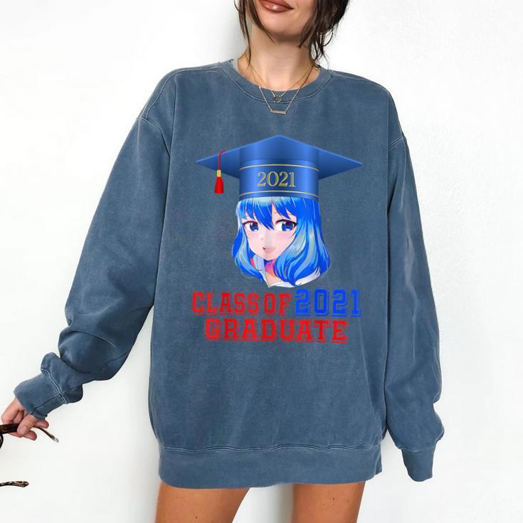 Class Of 2021 Graduate Kawaii Anime Girl School Graduation Comfort Colors Sweatshirt
