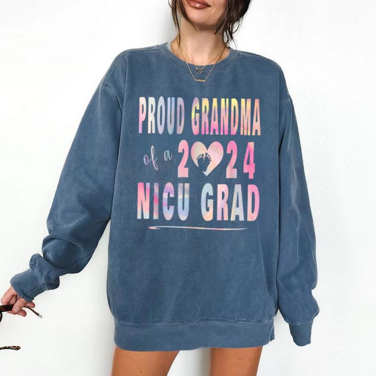 Colorful Proud Grandma 2024 NICU Graduate Baby Graduation Comfort Colors Sweatshirt