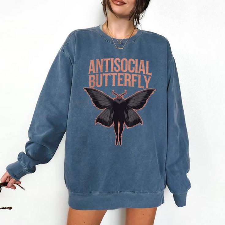 Cryptid Cryptozoology Mothman Introvert -Adults Butterfly Small Crew Neck Classic Fit Short Sleeve Polyester 100 Printed Blended Fabric Comfort Colors Sweatshirt