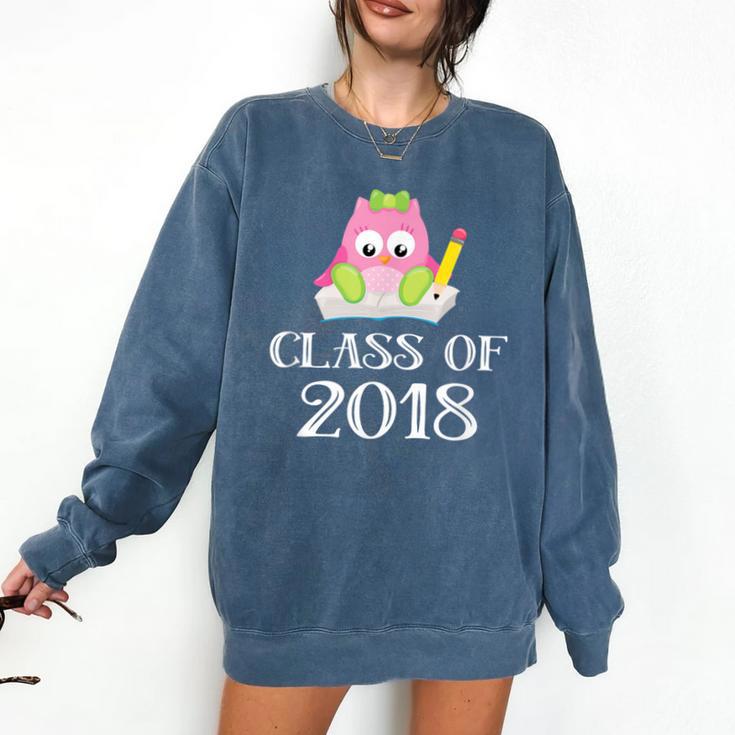Cute Pink School Owl Class Of 2018 Graduation Comfort Colors Sweatshirt