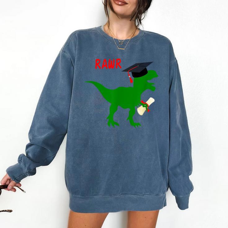 Dinosaur Rawr Diploma Graduate Graduation Comfort Colors Sweatshirt