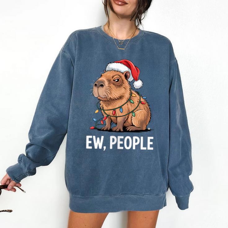 Ew People Capybara Christmas Lights Introvert Humor Comfort Colors Sweatshirt Ew People Capybara Christmas Lights Introvert Humor Comfort Colors Sweatshirt