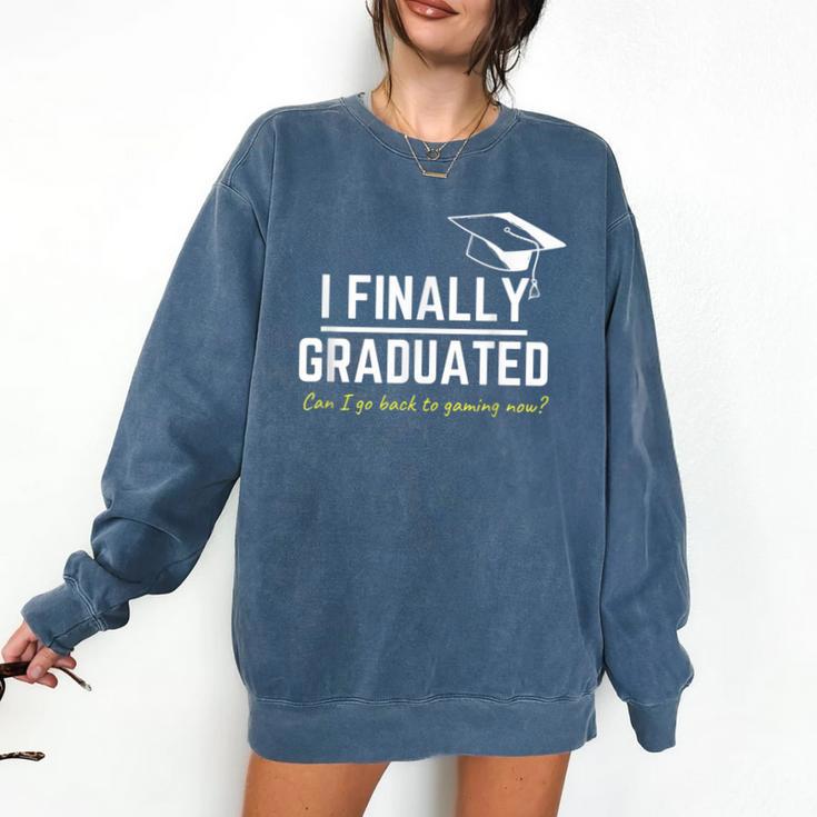 I Finally Graduated Back To Gaming Gamer Graduation Comfort Colors Sweatshirt