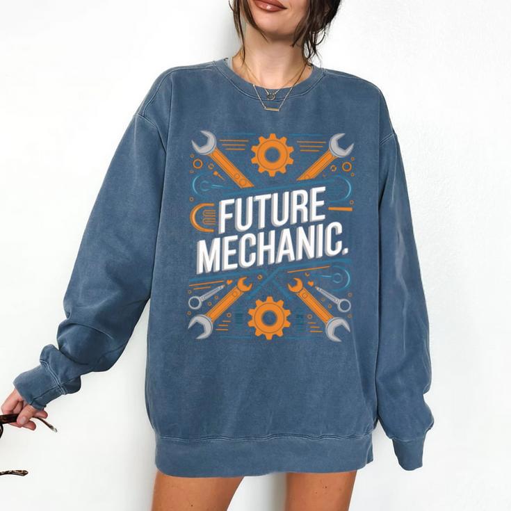 Future Mechanic Graduation School Kids Toddler Women Men Gag Comfort Colors Sweatshirt