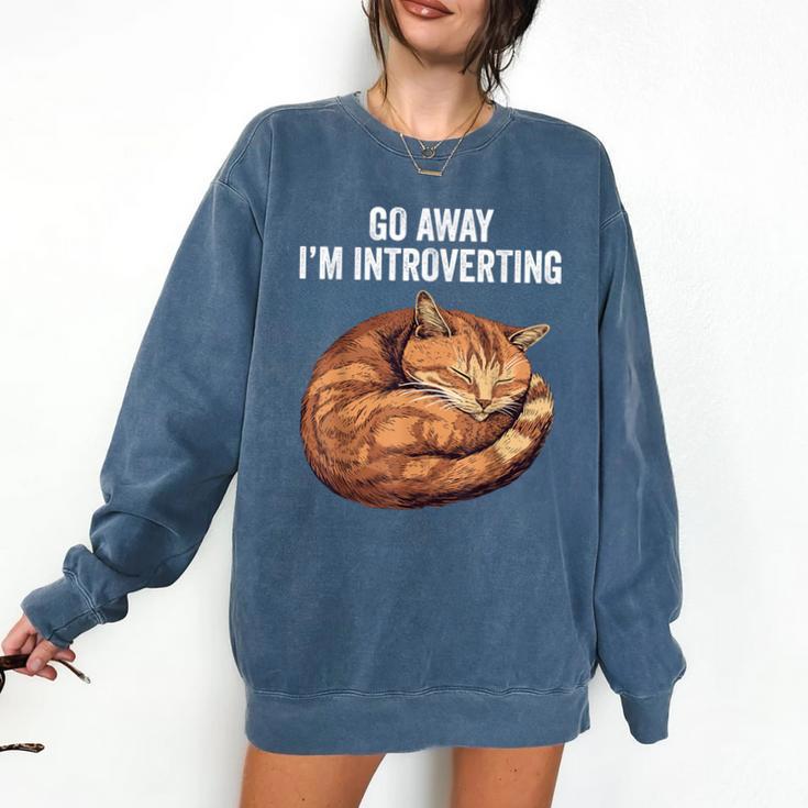 Go Away I'm Introverting Cat Introvert Men Women Girls Kids Comfort Colors Sweatshirt Go Away I'm Introverting Cat Introvert Men Women Girls Kids Comfort Colors Sweatshirt