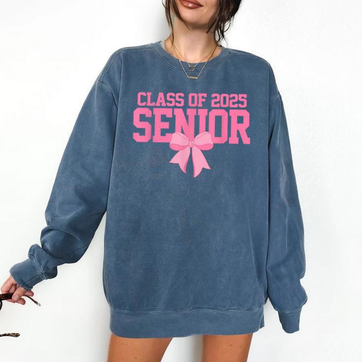 Graduate 2025 Class Of 2025 Senior Coquette Bow Graduation Comfort Colors Sweatshirt