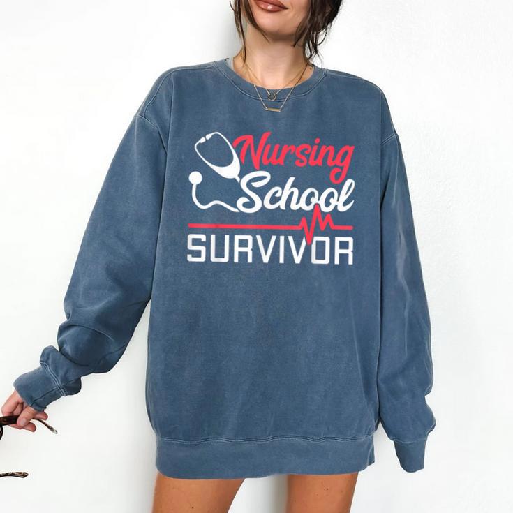 Graduation Shirt For Nurses Nursing School Survivor Tee Comfort Colors Sweatshirt