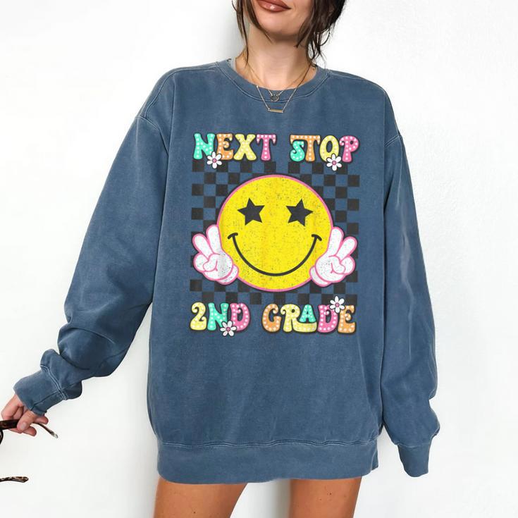 Groovy Next Stop 2nd Grade 1st Grade Graduation 2025 Comfort Colors Sweatshirt
