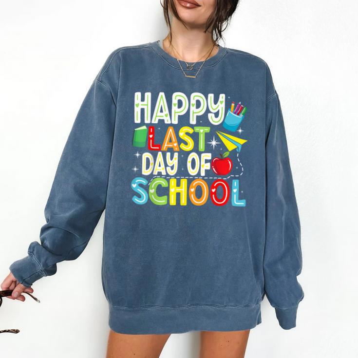 Happy Last Day Of School Teacher Kids Boys Girls Graduation Comfort Colors Sweatshirt