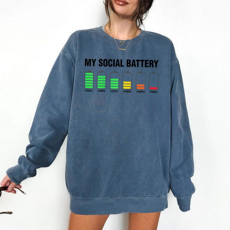 Introvert Cute My Social Battery Raglan Baseball Tee Comfort Colors Sweatshirt
