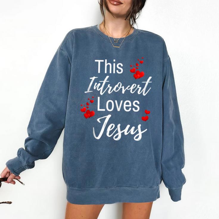This Introvert Loves Jesus Religious Red Hearts Graphic Comfort Colors Sweatshirt This Introvert Loves Jesus Religious Red Hearts Graphic Comfort Colors Sweatshirt