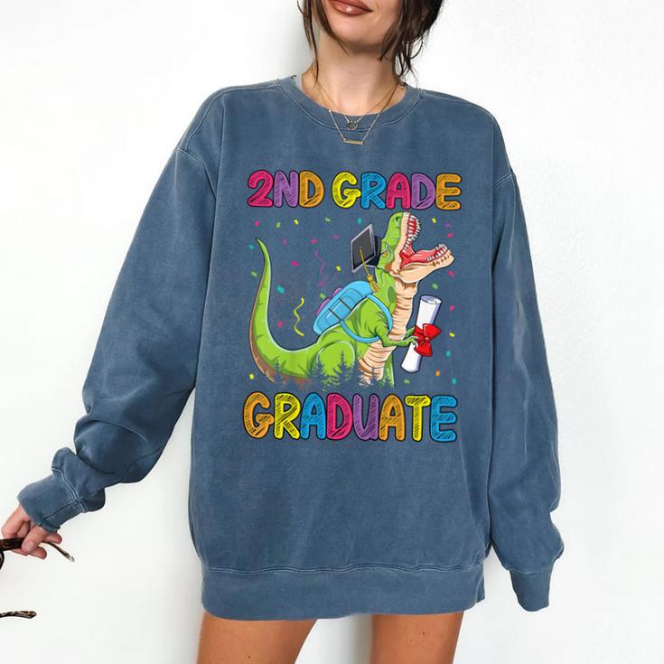 Kids 2nd Grade Graduate Dinosaur Trex 2nd Grade Graduation Comfort Colors Sweatshirt