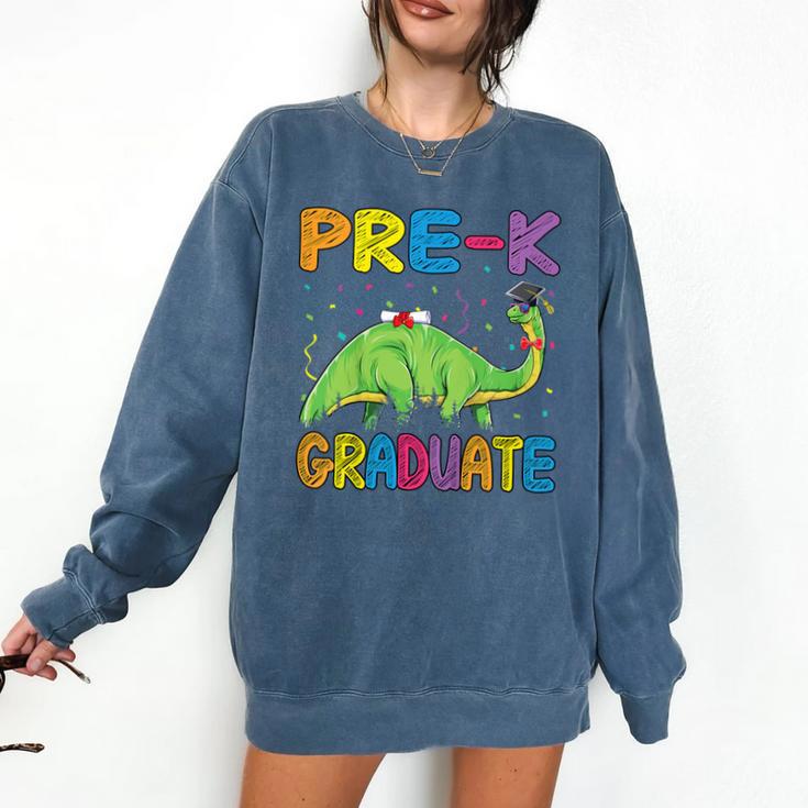 Kids Pre-K Graduate Brontosaurus Dino Pre Kindergarten Graduation Comfort Colors Sweatshirt