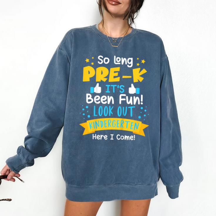 Kids So Long Pre-K Graduation 2025 School Kindergarten Here Come Comfort Colors Sweatshirt