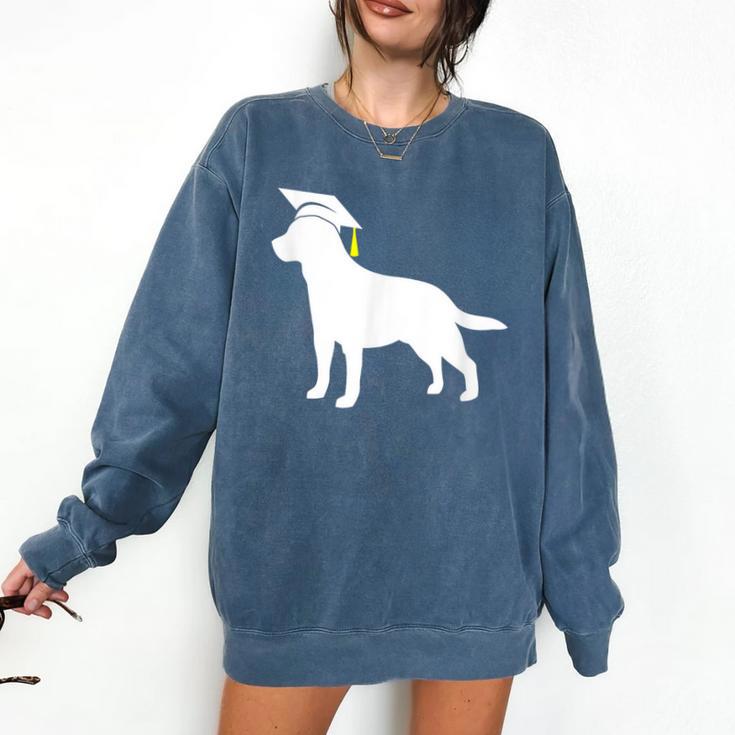Labrador Retriever Graduation Dog Graduate For Men Women Kids Comfort Colors Sweatshirt