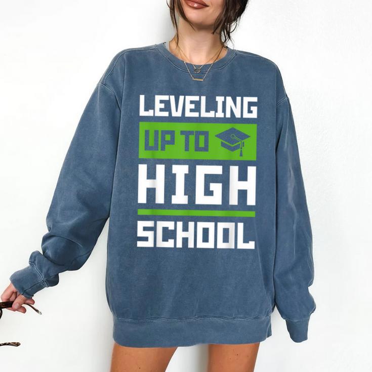 Leveling Up To High School Tee Shirt Gaming Graduation Comfort Colors Sweatshirt