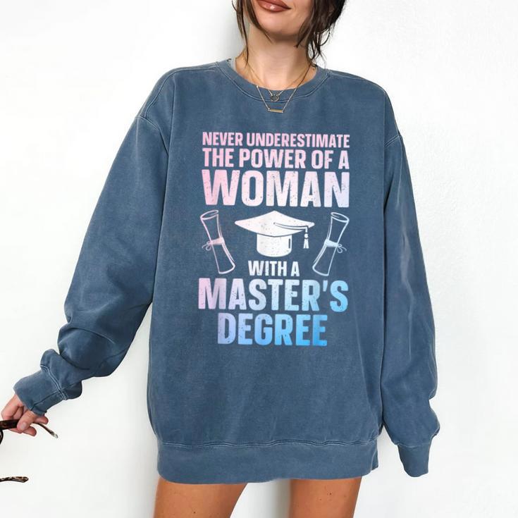 Masters Degree Graduation Art For Women Girls Masters Degree Comfort Colors Sweatshirt