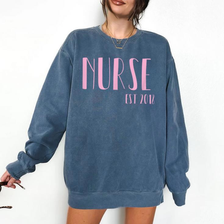 Nurse Est 2018 New Nurse Graduation Shirt Comfort Colors Sweatshirt