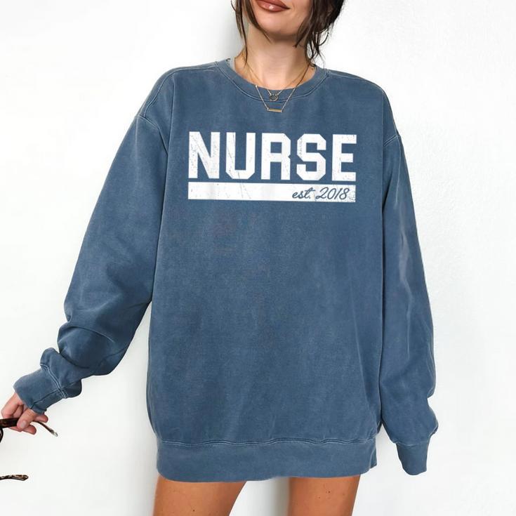 Nurse Est 2018 Nursing GraduationShirt Comfort Colors Sweatshirt