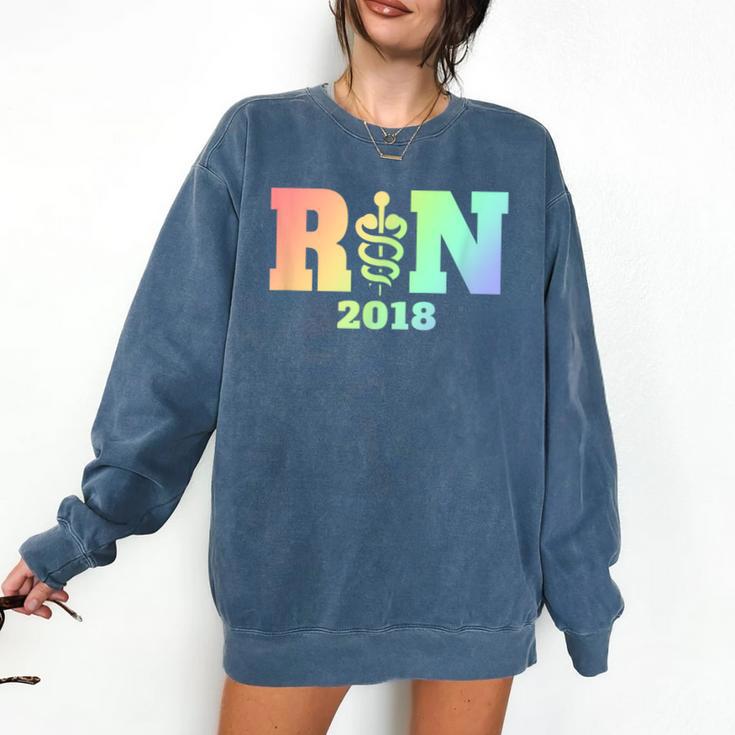 Nurse Graduation Shirt RN Est 2018 Rainbow Tshirt Comfort Colors Sweatshirt