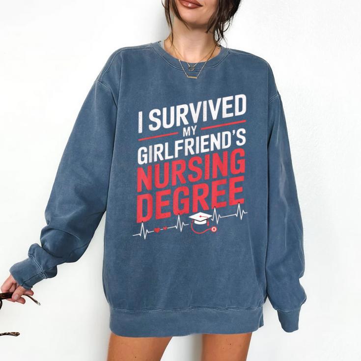 Nurse Graduation I Survived My Girlfriends Nursing Degree Comfort Colors Sweatshirt