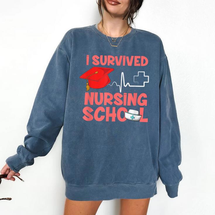 Nurse Survived Nursing School Graduation Comfort Colors Sweatshirt