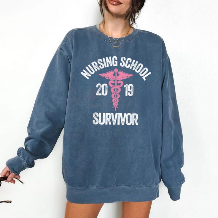 Nursing School Survivor Apparel Graduation Party Nurse RN Comfort Colors Sweatshirt