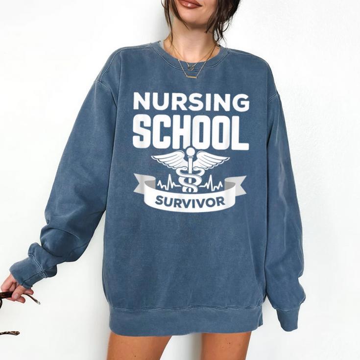 Nursing School Survivor Senior Nurse Graduation TShirt Comfort Colors Sweatshirt