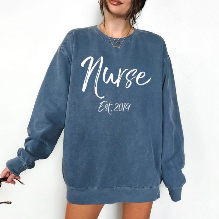 Nursing Student Graduation For Women Nurse Est 2019 Comfort Colors Sweatshirt