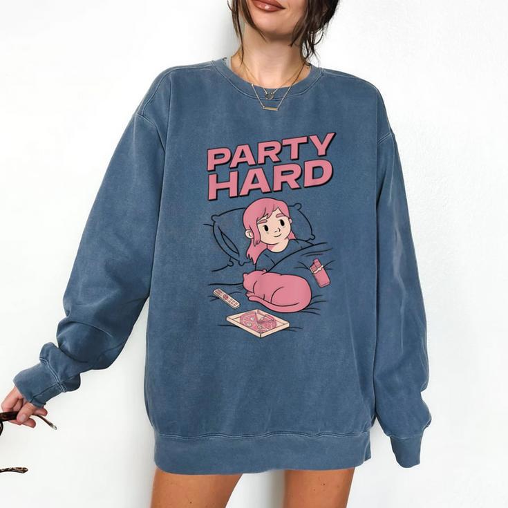 Party Hard Comfortable Stay At Home Introvert Comfort Colors Sweatshirt Party Hard Comfortable Stay At Home Introvert Comfort Colors Sweatshirt