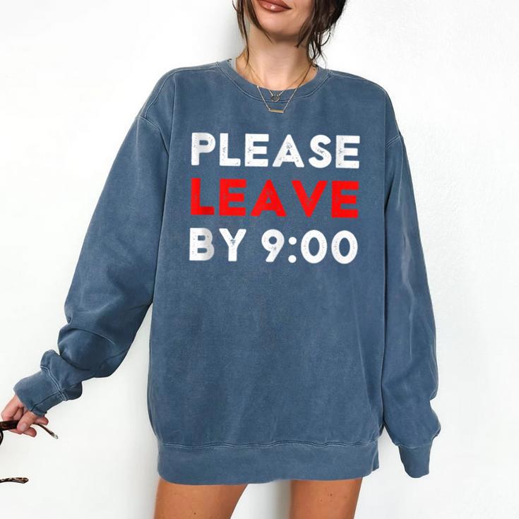 Please Leave By 9 Introvert Party Anti-Social Birthday Comfort Colors Sweatshirt