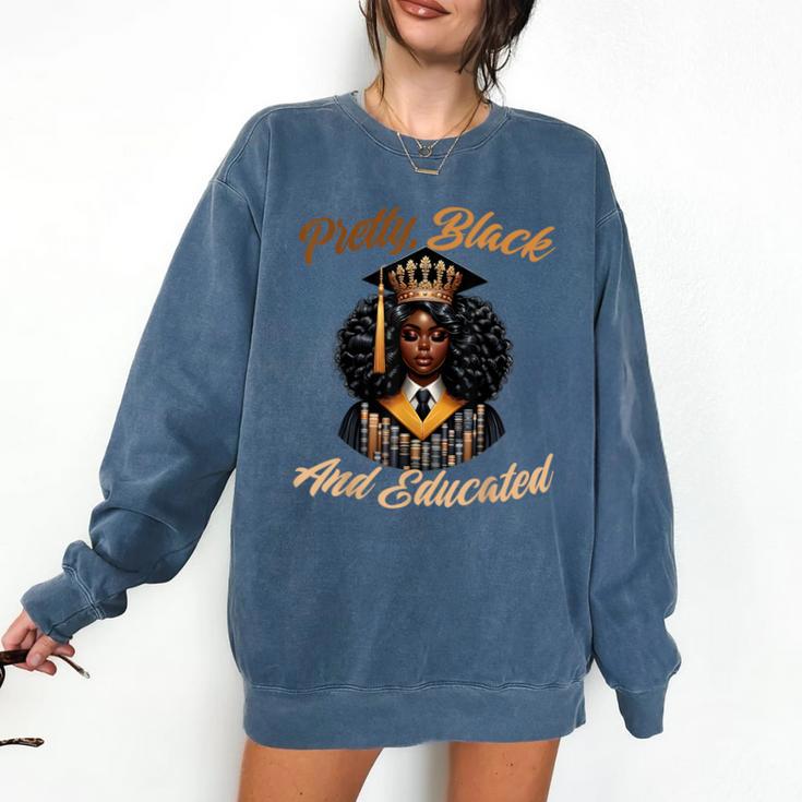 Pretty Educated African American Graduation Class 2024 Comfort Colors Sweatshirt