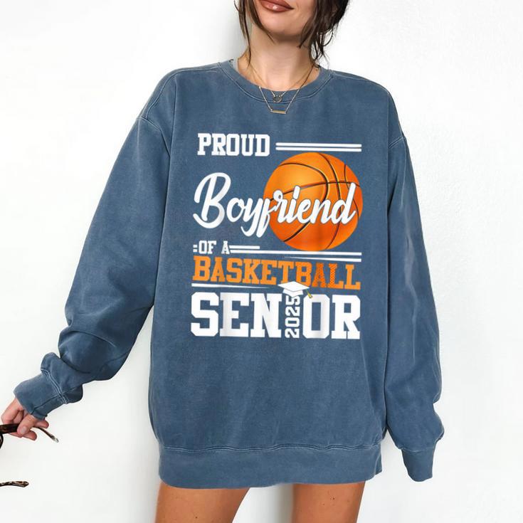 Proud Boyfriend Of A 2025 Senior Graduation Basketball Comfort Colors Sweatshirt