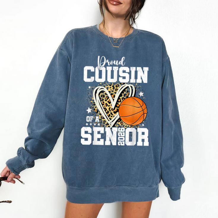Proud Cousin Of A 2026 Senior Basketball Graduation Leopard Comfort Colors Sweatshirt