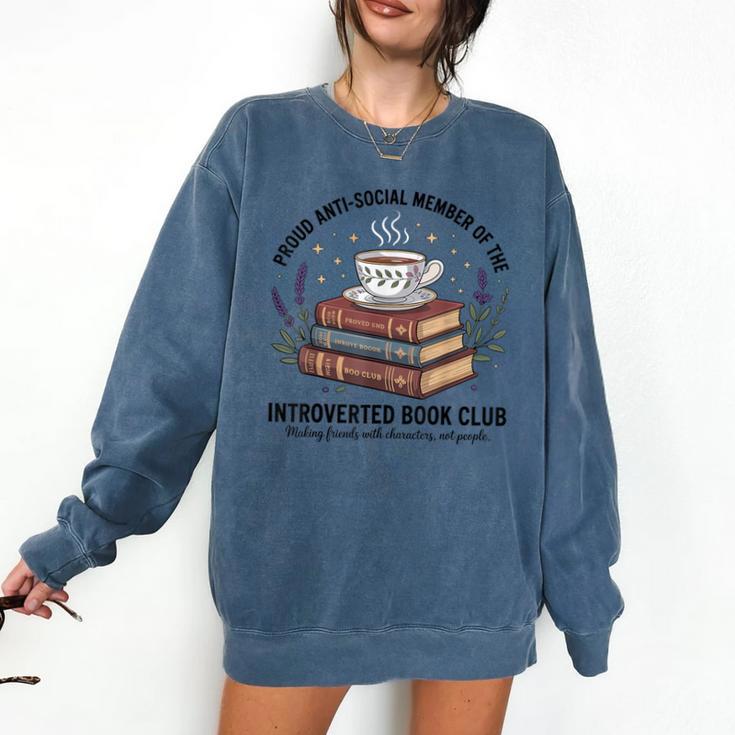 Retro Proud Introverted Book Club Anti Social Reader Comfort Colors Sweatshirt