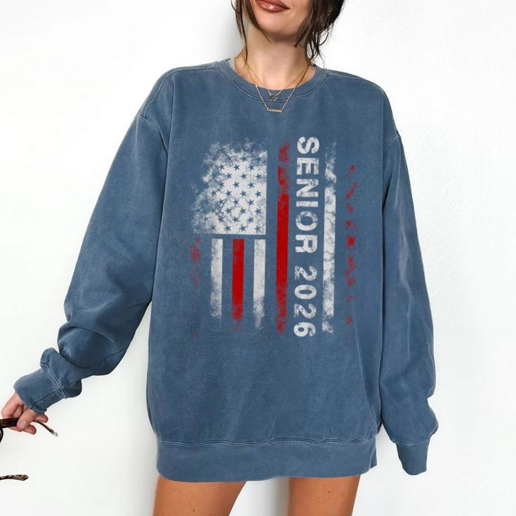 Senior 2026 American Flag Shirt USA Graduation Class Of 2026 Comfort Colors Sweatshirt