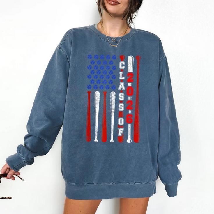 Senior 2026 Baseball American Flag Class Of 2026 Graduation Comfort Colors Sweatshirt