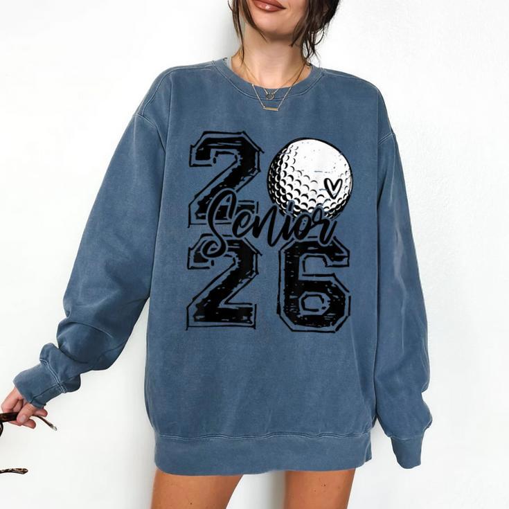 Senior 2026 Golf Player Heart Graduation Girls Teens Comfort Colors Sweatshirt